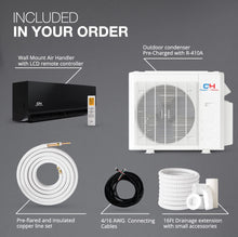 Cooper & Hunter, Olivia Series Midnight Edition, 18,000 BTU, 230V, 24 SEER, Ductless Mini Split AC/Heater with Installation kit