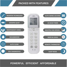 COOPER AND HUNTER Tri 3 Zone Ductless Mini Split Air Conditioner Ceiling Cassette Heat Pump 9000 12000 18000