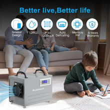 Bluedeep DK120 - 110 Pints Auto Defrost Commercial Dehumidifier with Drain Hose for Crawlspace