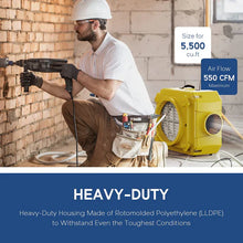 ALORAIR CLEANSHIELD HEPA 550 AIR SCRUBBER WITH FILTER CHANGE LIGHT AND VARIABLE SPEED, NEGATIVE AIR MACHINE WITH ON-BOARD DUPLEX GFCI, HEPA AIR SCRUBBER AIR PURIFIER WITH 3 STAGE FILTERS, 10 YEARS WARRANTY