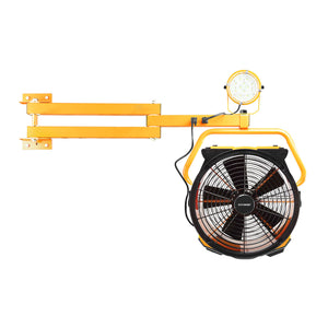 XPOWER FA-420K2 1/3 HP 3600 CFM 5 Speed 18" Warehouse, Dock, Trailer Cooling Fan with Built-in 3-Hour Timer, DA-510 40" Wall Mount Arm, and L-30 LED Spotlight