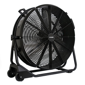 XPOWER FD-630D 1/2 HP 5800 CFM 1.8 Amps Variable Speed Enclosed Brushless DC Motor High Velocity 24” Drum Fan