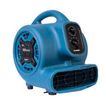 XPOWER P-230AT 1/4 HP 925 CFM Multi-Purpose Mini Mighty Air Mover, Utility Fan, Dryer, Blower with Built-in Power Outlets and Timer - Blue