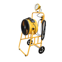 XPOWER FA-300K6 1/4 HP 2100 CFM 4 Speed 14" Warehouse, Dock, Trailer Cooling Fan with Built-in 3-Hour Timer, 300T-Yellow Mobile Trolley, and L-30 LED Spotlight - Yellow