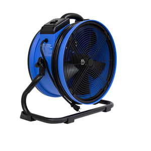 XPOWER X-39AR 1/4 HP 2100 CFM Variable Speed Sealed Motor Industrial Axial Air Mover, Blower, Fan with Built-in Power Outlets - Blue