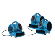 XPOWER P-230AT 1/4 HP 925 CFM Multi-Purpose Mini Mighty Air Mover, Utility Fan, Dryer, Blower with Built-in Power Outlets and Timer - Blue