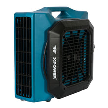 XPOWER PL-700A 1/3 HP 1050 CFM 3 Speed Low Profile Air Mover, Floor Fan, Carpet Dryer with Built-in Power Outlets - Blue