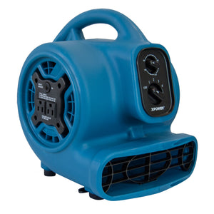 XPOWER P-260AT Freshen Aire 1/5 HP 800 CFM 4 Speed Scented Mini Mighty Air Mover, Utility Fan, Dryer, Blower with Timer and Power Outlets