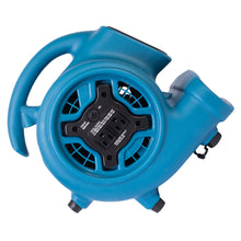 XPOWER P-230AT 1/4 HP 925 CFM Multi-Purpose Mini Mighty Air Mover, Utility Fan, Dryer, Blower with Built-in Power Outlets and Timer - Blue