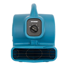 XPOWER P-80A 600 CFM Multi-Purpose Mini Mighty Air Mover, Utility Fan, Dryer, Blower with Built-in Power Outlets - Blue