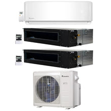 3-Zone Klimaire 21.9 SEER2 Multi Split Wall Mount Ducted Recessed Air Conditoner Heat Pump System 12+12+18