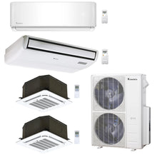 4-Zone Klimaire 23.9 SEER2 Multi Split Wall Mount Ceiling Cassette Floor-Ceiling Air Conditioner Heat Pump System 9+12+12+24