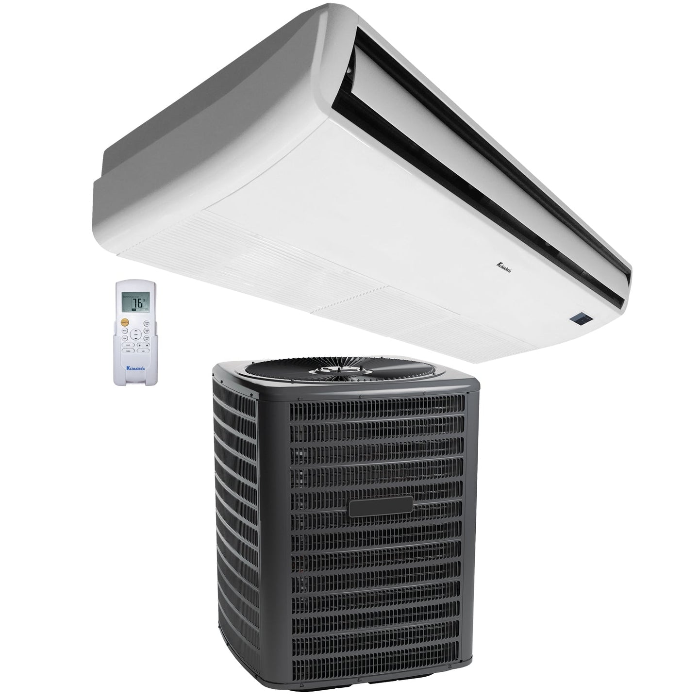 Klimaire 60,000 BTU Ductless Ceiling Suspended Unit with 60,000 BTU Up to 14.3 SEER2 Air Conditioner