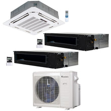 3-Zone Klimaire 21.9 SEER2 Multi Split Ceiling Cassette Ducted Recessed Air Conditoner Heat Pump System 12+12+24