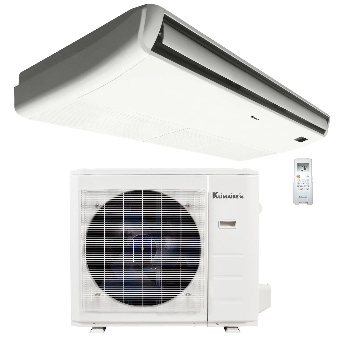 36,000 BTU 19 SEER2 Klimaire Light Commercial Floor-Ceiling Ductless Mini-Split Inverter Air Conditioner Heat Pump System 220V
