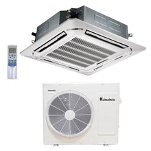 18,000 BTU Klimaire 20.5 SEER2 Ceiling Cassette Ductless Mini-Split Air Conditioner Heat Pump System