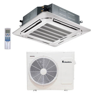 18,000 BTU Klimaire 20.5 SEER2 Ceiling Cassette Ductless Mini-Split Air Conditioner Heat Pump System