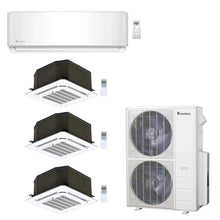 4-Zone Klimaire 23.9 SEER2 Multi Split Ceiling Cassette Wall Mount Air Conditioner Heat Pump System 12+12+12+18