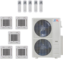 COOPER AND HUNTER Five 5 Zone Ductless Mini Split Air Conditioner Ceiling Cassette Heat Pump 9k 9k 9k 12k 18k