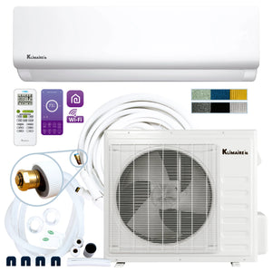 Klimaire DIY 36,000 BTU 17 SEER2 Ductless Mini Split Heat Pump Air Conditioner With 25 Ft Pre-Charged Installation Kit & Wi-Fi - 230V