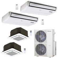 4-Zone Klimaire 23.9 SEER2 Multi Split Ceiling Cassette Floor-Ceiing Air Conditioner Heat Pump System 12+12+18+18