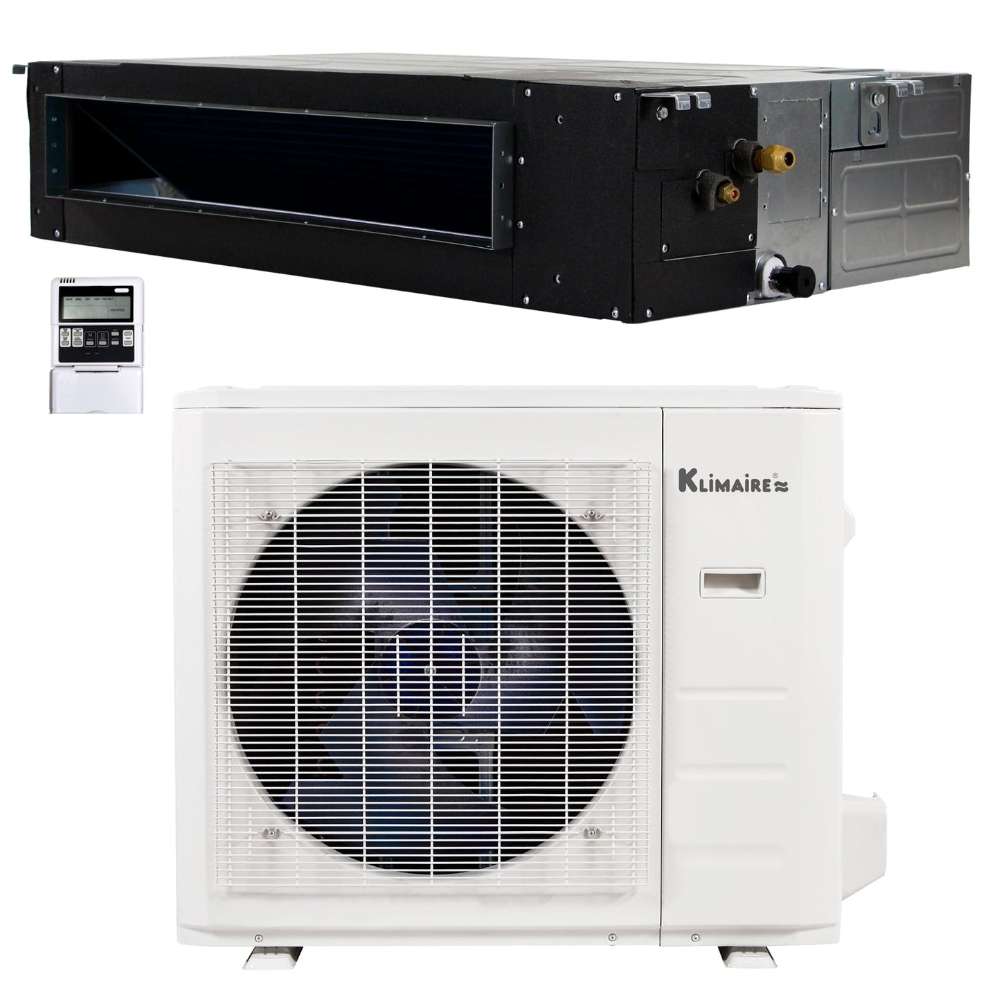 24,000 BTU 19 SEER2 Klimaire Ducted Recessed Mini-Split Inverter Air Conditioner Heat Pump System 220V