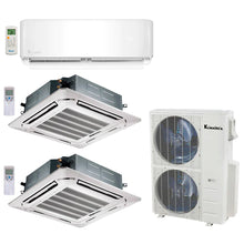 3-Zone Klimaire 23.9 SEER2 Multi Split Wall Mount Ceiling Cassette Air Conditioner Heat Pump System 12+24+24