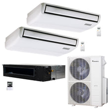 3-Zone Klimaire 21.9 SEER2 Multi Split Floor-ceiling Ducted Air Conditioner Heat Pump System 18+18+24