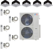 Five 5 Zone Ductless Mini Split Ceiling Cassette Air Conditioner Heat Pump 9k 9k 9k 18k 18k