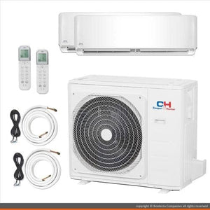 Cooper and Hunter 2 Zone Mini Split - 12000 + 18000 Ductless Air Conditioner - Pre-Charged Dual Zone Mini Split - Includes Two Free 25' Linesets - Premium Quality - USA Parts & Awesome Support