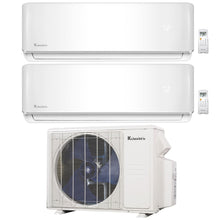 2-Zone Klimaire 21 SEER2 Multi Split Wall Mount Air Conditioner Heat Pump System 9+9