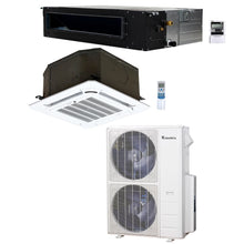 2-Zone Klimaire 20.8 SEER2 Multi Split Ceiling Cassette Ducted Air Conditioner Heat Pump System 12+24