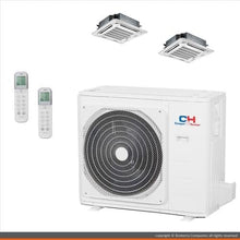 COOPER AND HUNTER Dual 2 Zone Ductless Mini Split Air Conditioner Ceiling Cassette Heat Pump 18000 18000