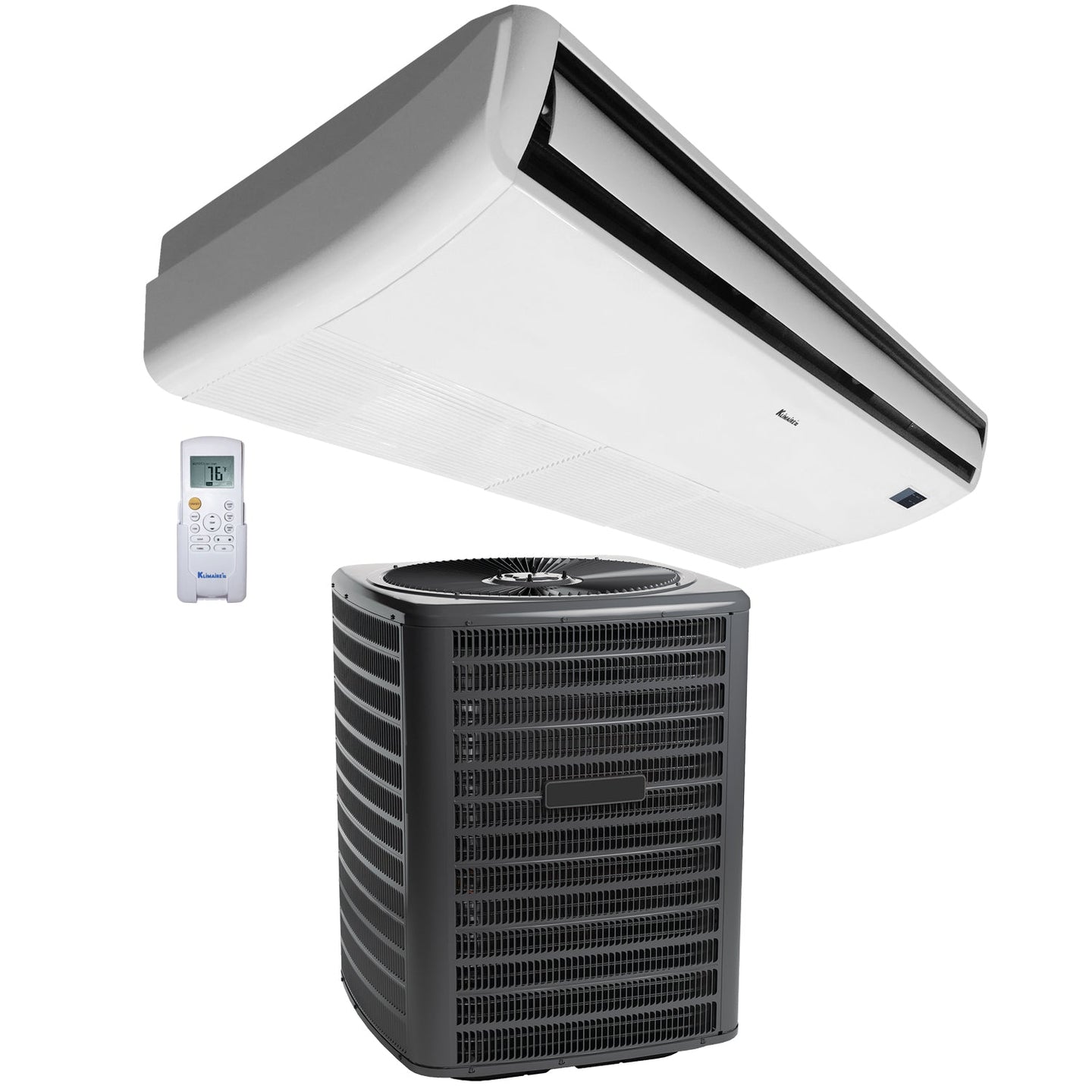 Klimaire 60,000 BTU Ductless Ceiling Suspended Unit With 48,000 BTU Up to 15.2 SEER2 Air Conditioner