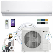 Klimaire DIY 24,000 BTU - 18 SEER Ductless Mini Split Heat Pump Air Conditioner With 25 ft Pre-Charged Installation Kit & Wi-fi - 230V