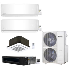 4-Zone Klimaire 21.9 SEER2 Multi Split Wall Mount Ceiling Cassette Ducted Recesssed Air Conditioner Heat Pump System 9+9+18+24