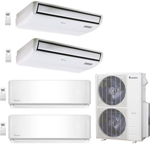 4-Zone Klimaire 23.9 SEER2 Multi Split Wall Mount Floor-ceiling Air Conditioner Heat Pump System 12+12+18+18