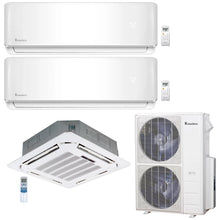 3-Zone Klimaire 23.9 SEER2 Multi Split Wall Mount Ceiling Cassette Air Conditioner Heat Pump System 12+18+24