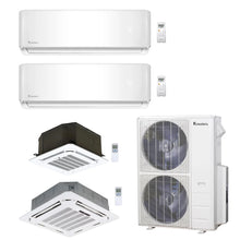 4-Zone Klimaire 23.9 SEER2 Multi Split Ceiling Cassette Wall Mount Air Conditioner Heat Pump System 12+12+18+18