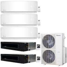 5-Zone Klimaire 20.1 SEER2 Multi Split Wall Mount Ducted Recessed Air Conditioner Heat Pump System 9+9+9+12+12