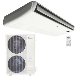 60,000 Btu 19.8 SEER2 Klimaire Light Commercial Floor-Ceiling Ductless Mini-Split Inverter Air Conditioner Heat Pump System 220V
