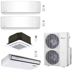 4-Zone Klimaire 23.9 SEER2 Multi Split Wall Mount Ceiling Cassette Floor-ceiling Air Conditioner Heat Pump System 9+9+12+24