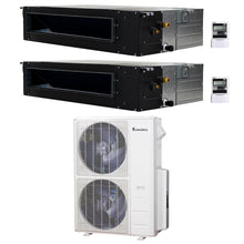 2-Zone Klimaire 20.5 SEER2 Multi Split Ducted Floor-Ceiling Air Conditioner Heat Pump System 18+24