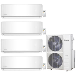 4-Zone Klimaire 23.9 SEER2 Multi Split Wall Mount Air Conditioner Heat Pump System 9+12+12+24