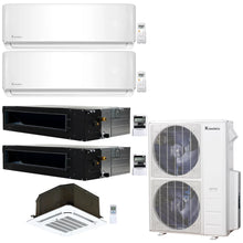 5-Zone Klimaire 20.1 SEER2 Multi Split Wall Mount Ducted Recessed Ceiling Cassette Air Conditioner Heat Pump System 9+9+12+12+18