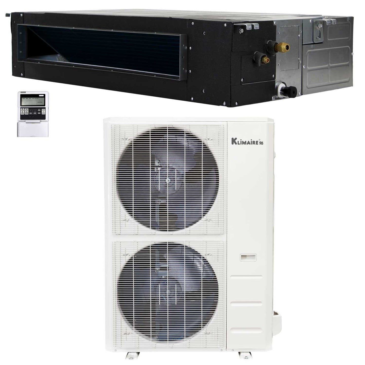 48,000 Btu 15.1 SEER2 Klimaire Light Commercial Ducted Recessed Mini-Split Inverter Air Conditioner Heat Pump System 220V