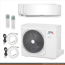 2 Zone Mini Split - 9000 + 12000 Ductless Air Conditioner - Pre-Charged Dual Zone Mini Split - Includes Two Free 25' Linesets - Premium Quality - USA Parts & Awesome Support