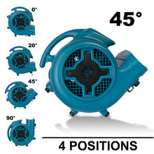 XPOWER P-800H 3/4 HP 3200 CFM 3 Speed Air Mover, Carpet Dryer, Floor Fan, Blower with Telescopic Handle and Wheels