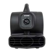 XPOWER P-80A 600 CFM Multi-Purpose Mini Mighty Air Mover, Utility Fan, Dryer, Blower with Built-in Power Outlets - Black