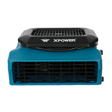 XPOWER PL-700A 1/3 HP 1050 CFM 3 Speed Low Profile Air Mover, Floor Fan, Carpet Dryer with Built-in Power Outlets - Blue